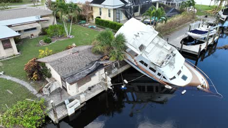 boat capsized and sinking in aftermath of hurricane ian in america