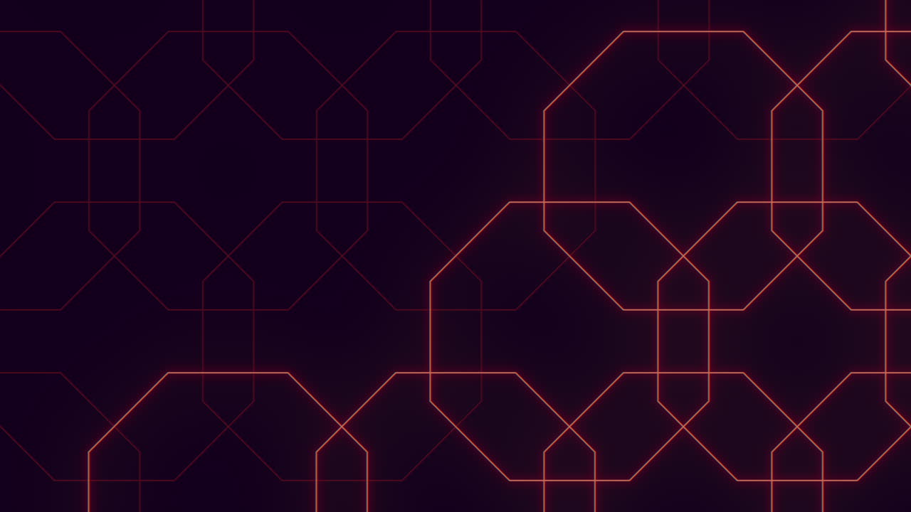Red hexagon grid on black background striking symmetrical pattern