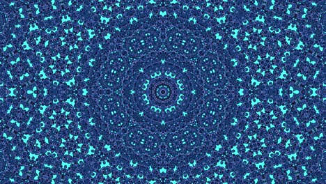 3d pętlowane abstrakcyjne ozdobne tło dekoracyjne. hipnotyczny modny niebieski kolorowy kaleidoskop.