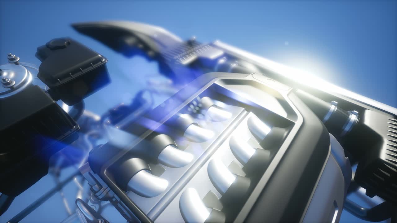 자세한 자동차 엔진 및 다른 부품