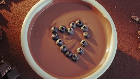 chocolate and blueberry dessert