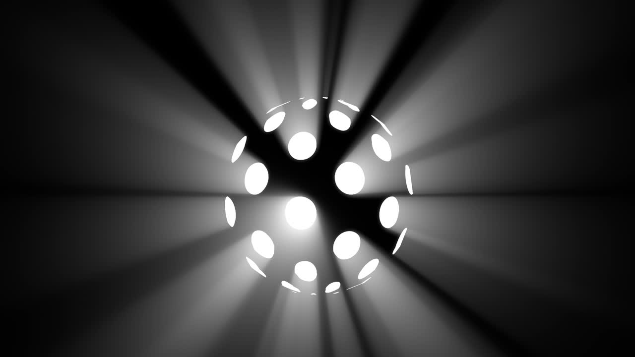 4k Resolution White Shine Ball in a light patterns