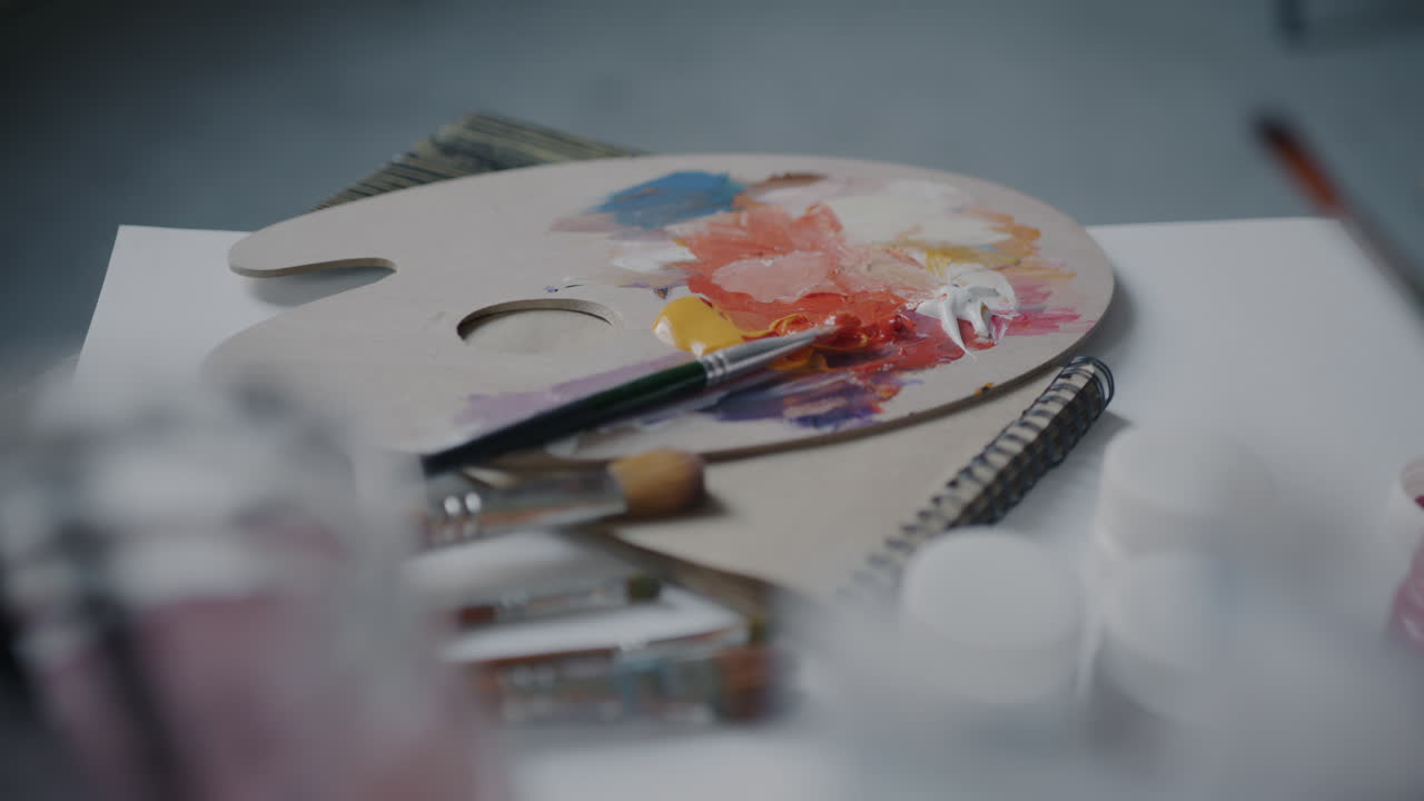 Artist's Workspace with Supplies