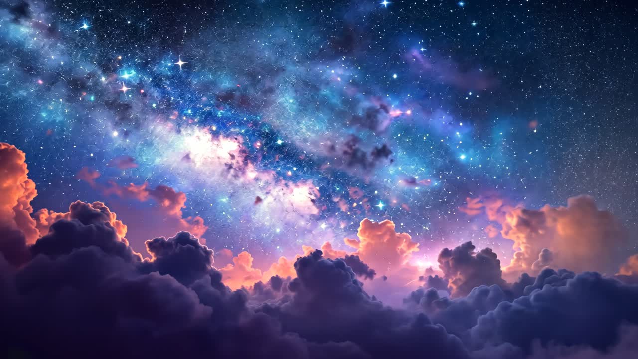 el cielo nocturno estrellado por encima de las nubes