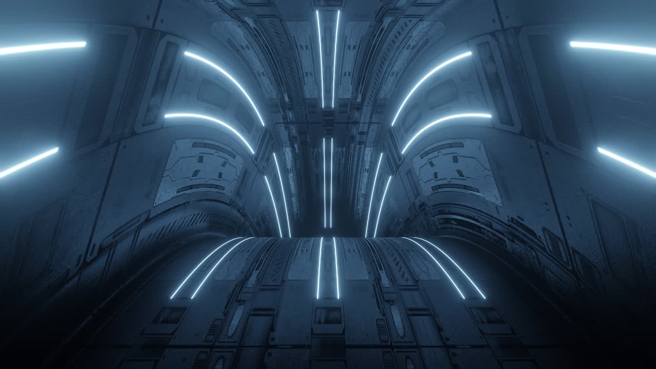 BLUE Sci-Fi Corridor Tunnel Animation