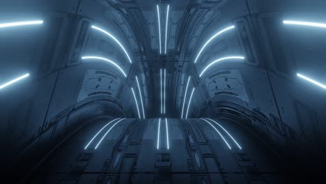 blue sci-fi corridor tunnel animation