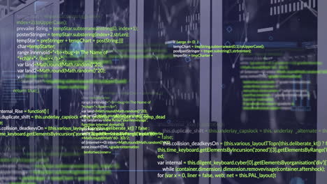 Animation of data processing over hacker with computer