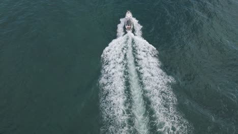 speedboat with backwash in the black sea