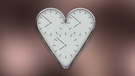 clock in the shape of a heart in timelapse