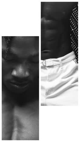 black and white expressive portraits of a man with dreadlocks