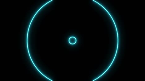 ciclo de efecto de superposición de ondas de energía de luz de círculo de neón cian