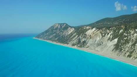 Gialos-Beach-Aerial-Fly-To-Blue-Water-Lefkada
