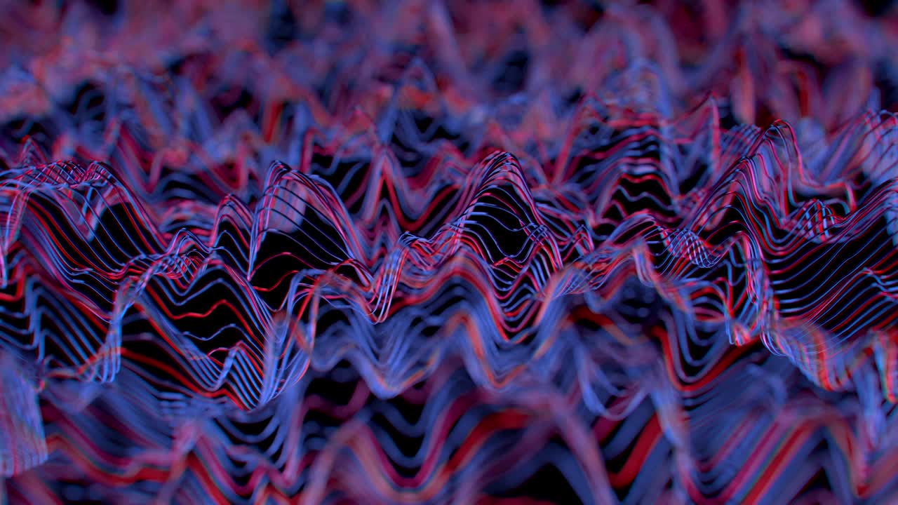 4K Abstract Neon Wavy Lines.