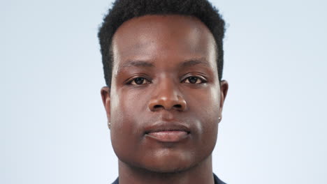 portrait, professional and black man in studio