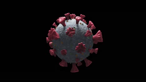 animation of macro coronavirus covid-19 cells floating in a vein. 4k