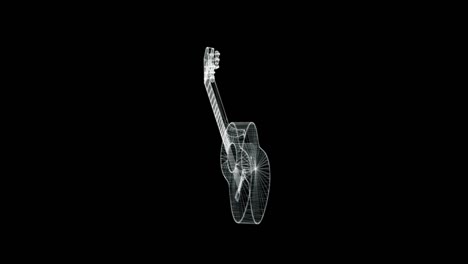 pantalla holográfica 3d de una guitarra - bucle