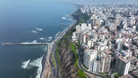 Establishing-Aerial-View-of-Lima,-Capital-and-largest-city-of-Peru