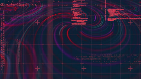 animación del procesamiento de datos sobre líneas de colores sobre fondo negro