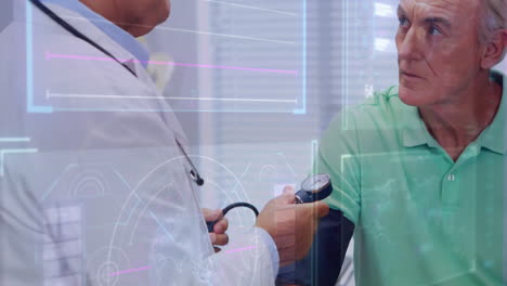 animation of medical data processing over diverse doctor and patient in hospital