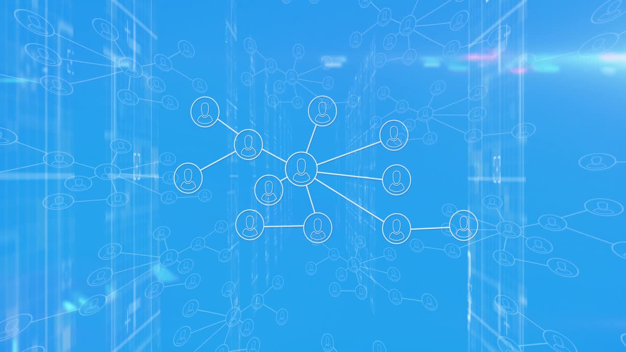 데이터 처리에 대한 미디어 아이콘의 애니메이션