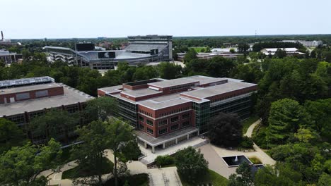 msu library as seen from the air