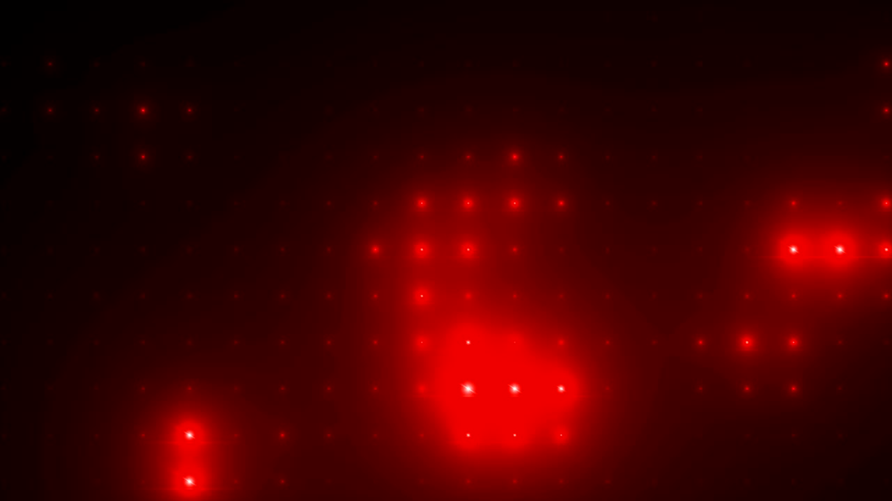 animación de bombillas rojas intermitentes en la pared de led o proyectores para luces de escenario. animación de bucle sin costuras.