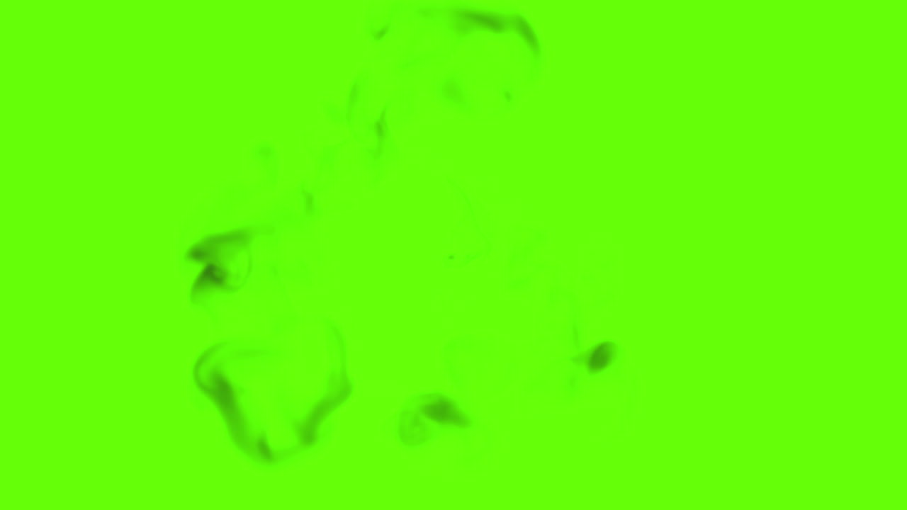 Abstract Green Smoke Plume on Chroma Key Background