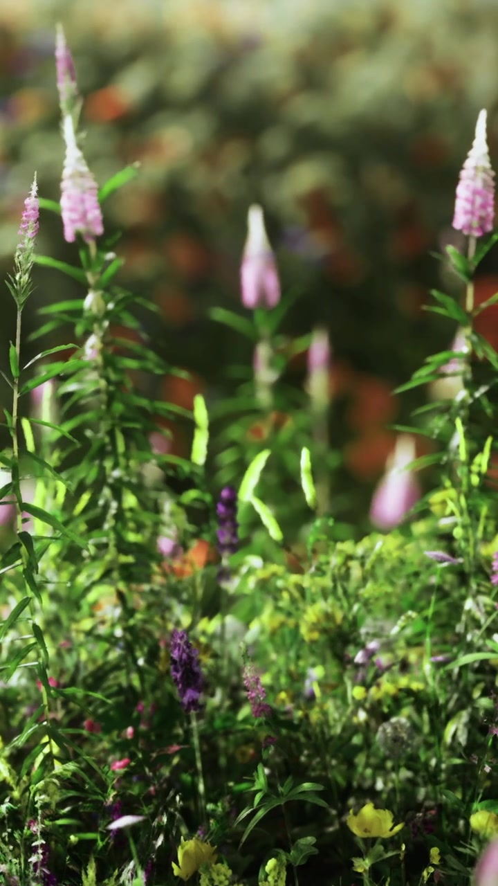 Fiori vivaci crescono in un giardino in primavera durante le ore diurne