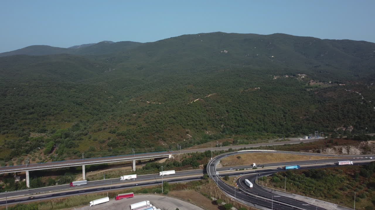 Highway Winding Through Mountainous Terrain
