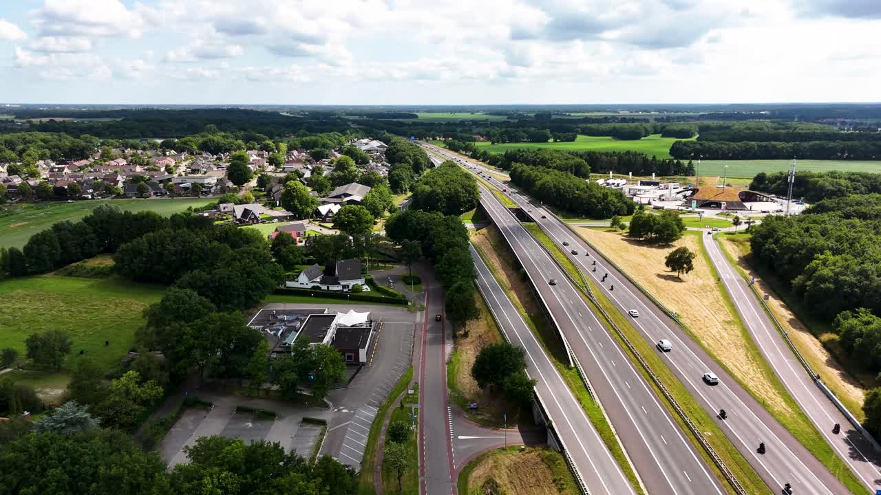 Highway passing through a Dutch town