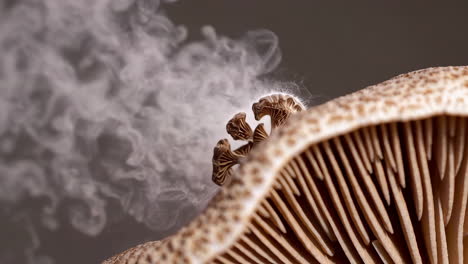 mushroom releasing spores