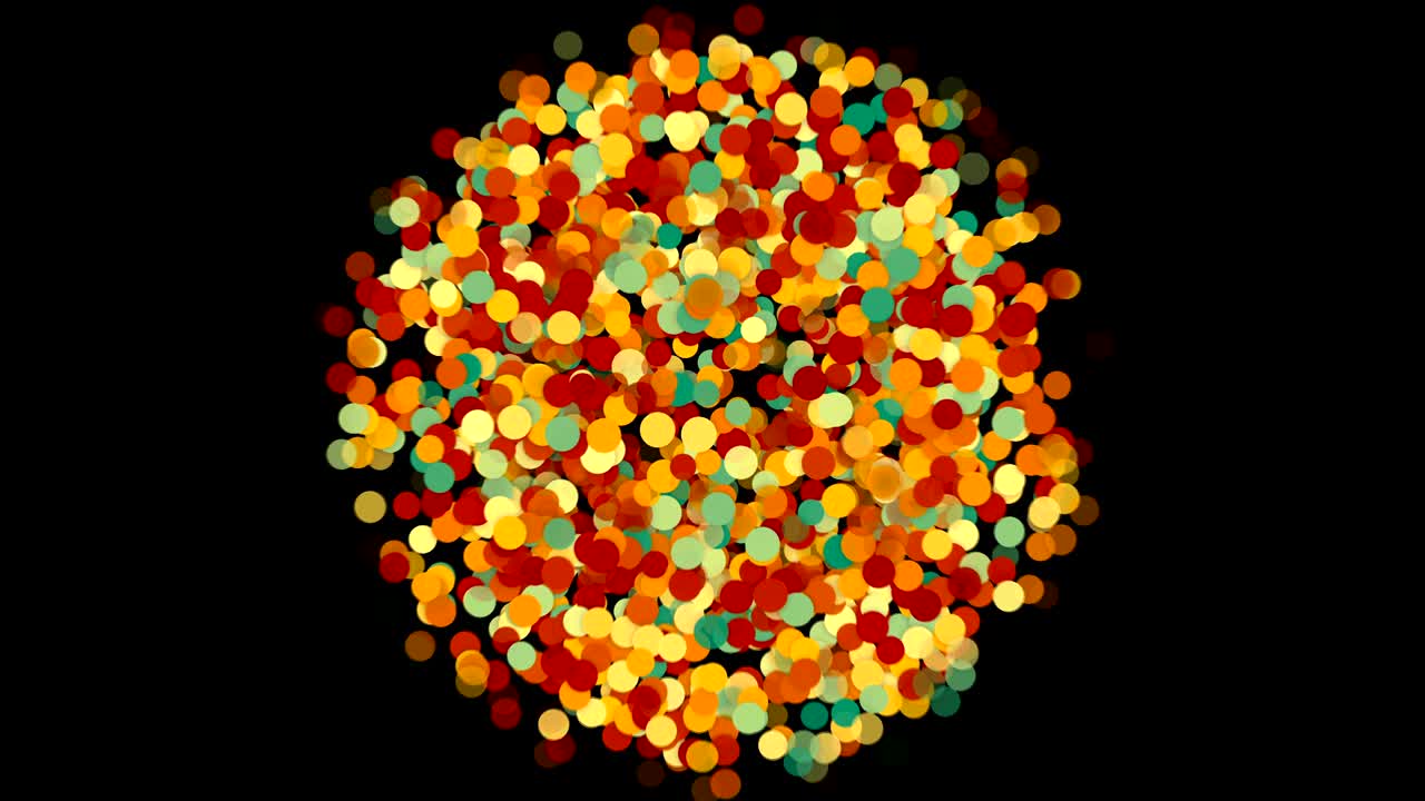 원으로 구성된 다채로운 구. 추상적인 다채로운 배경