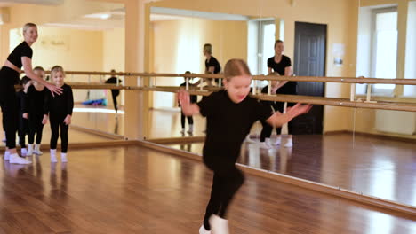 teacher and pupils in dance classic class