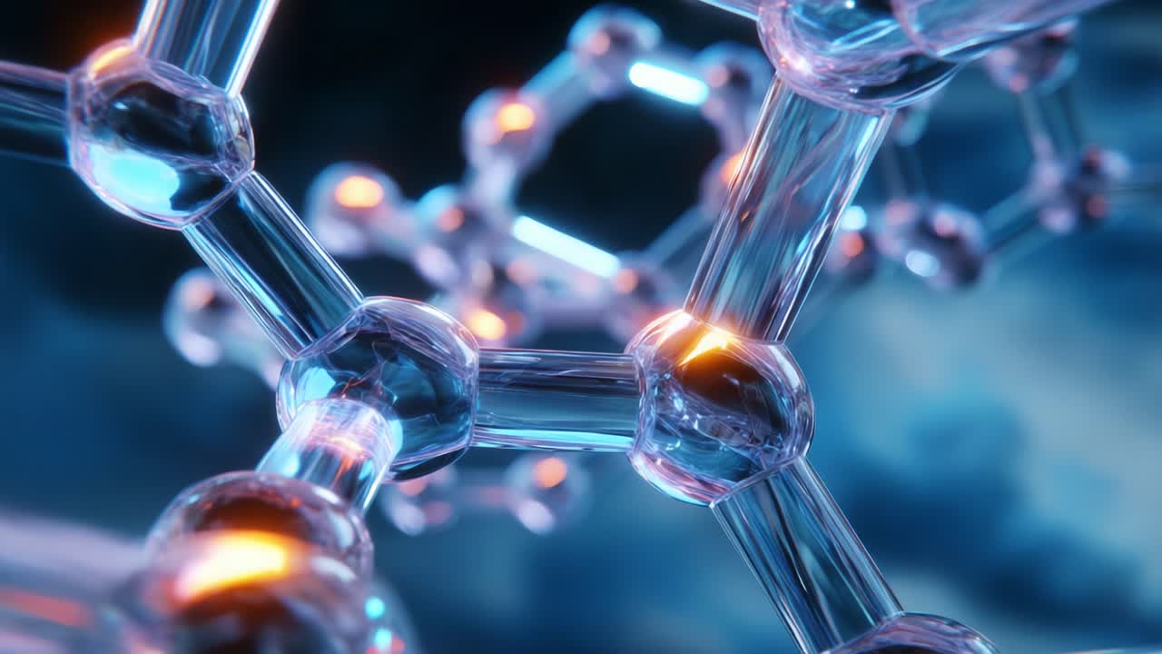 An Intricate Close-Up of Molecular Structures Highlighting the Beauty of Bonds and Atoms in a Stunning Abstract Visualization, Showcasing the Complexity of Chemistry and Material Science
