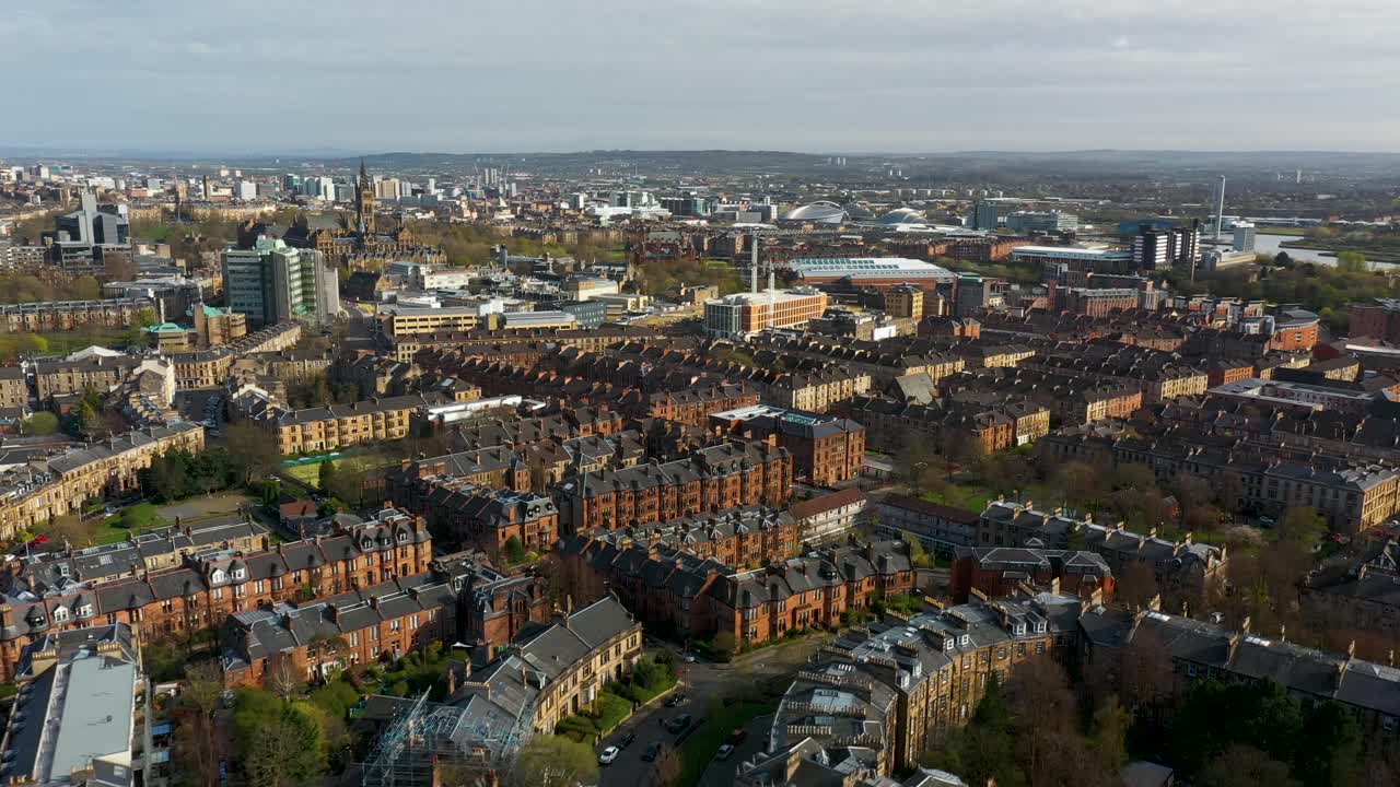 스코틀랜드 의 가장 큰 도시 인 글래스고 의 도시 풍경 의 공중 사진 - 영국, 유럽