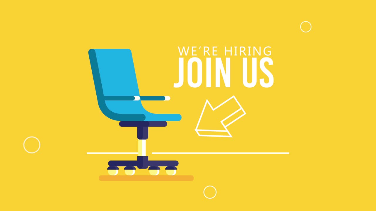 we are hiring lettering with office chair