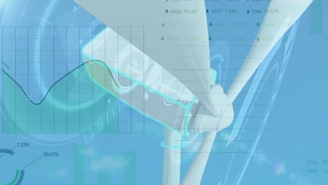 Animation-of-round-scanners-and-stock-market-data-processing-against-spinning-windmill