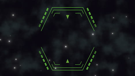 Digital-screen-with-green-HUD-elements-in-galaxy