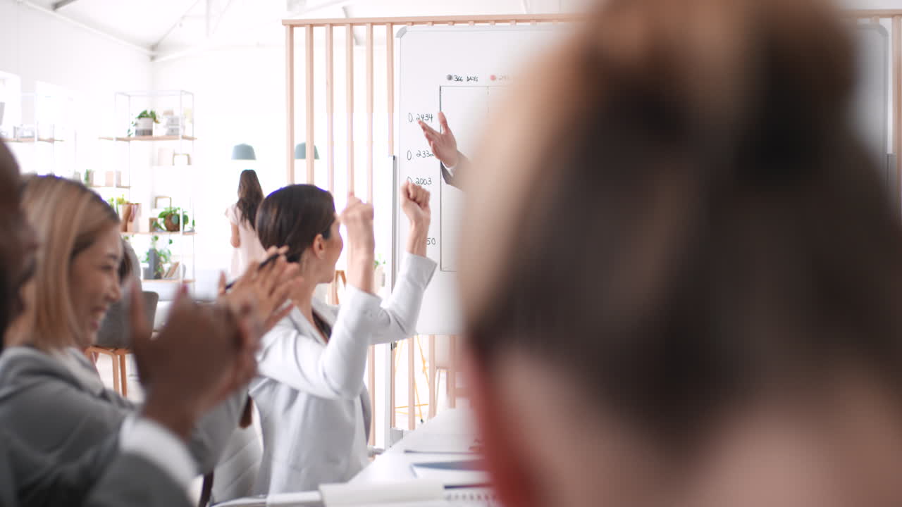 발표, 춤과 박수를 축하하기 위해