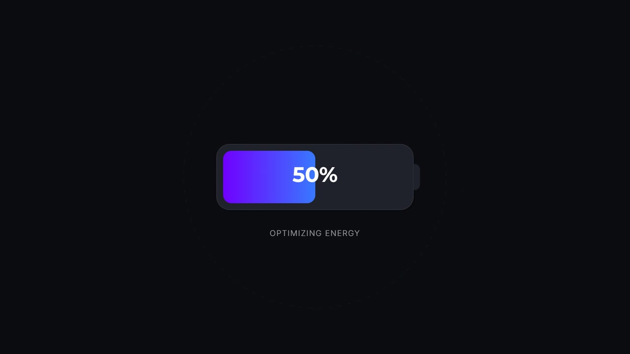 Digital Battery Charging Progress Bar Animation