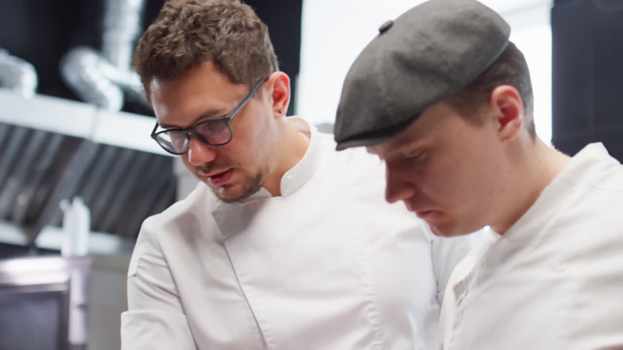 Chef Teaching Assistant How to Serve Restaurant Dishes