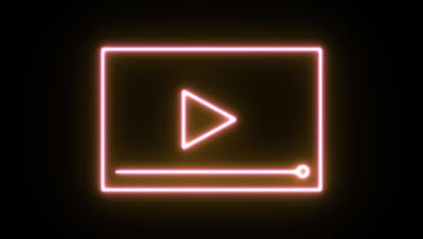 neon light icon animation. 4k uhd black background.