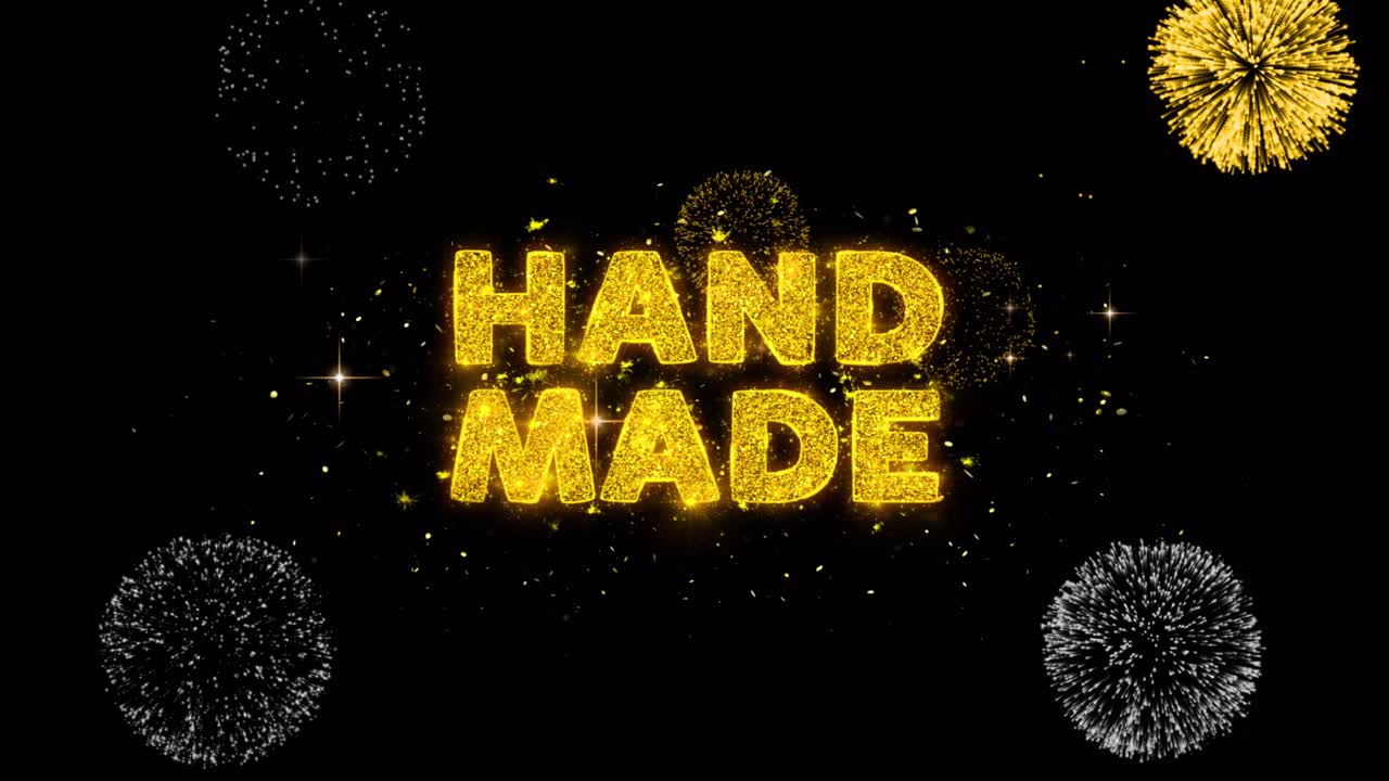 Handmade with Fireworks and Gold Glitter