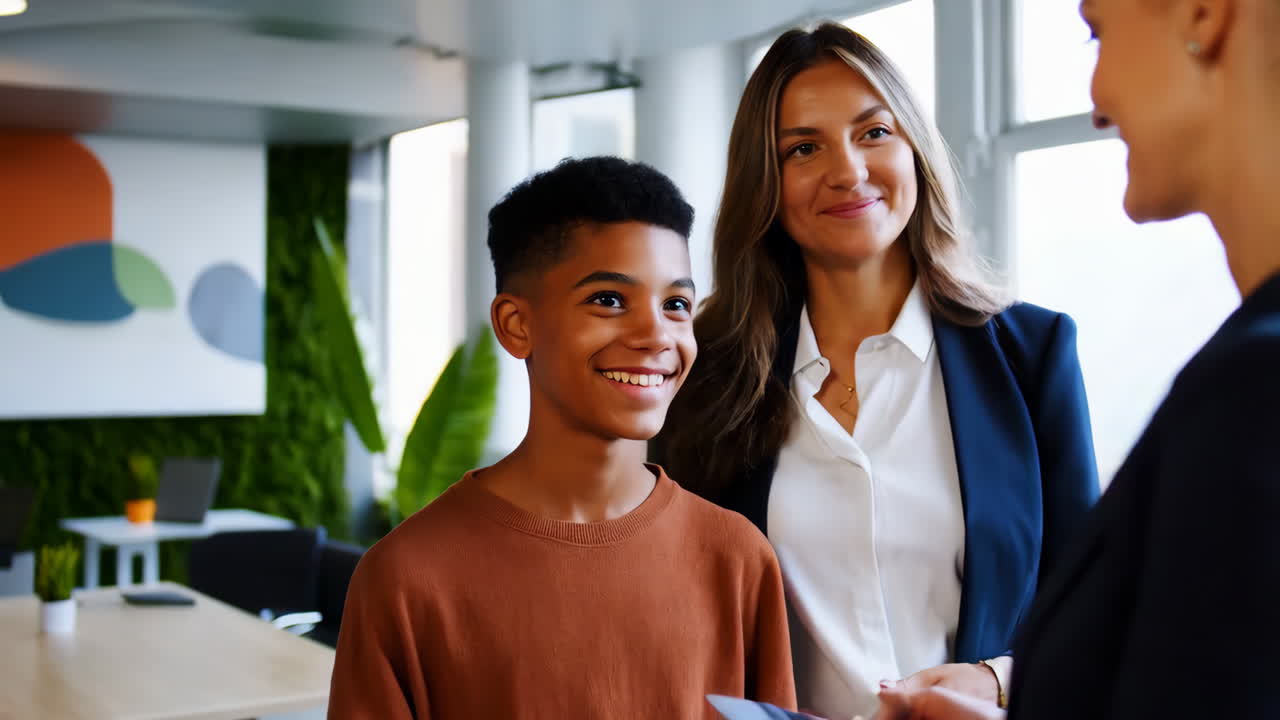 Meeting in a modern office