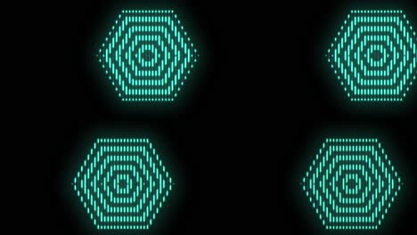 Neon-green-hexagons-pattern-in-night