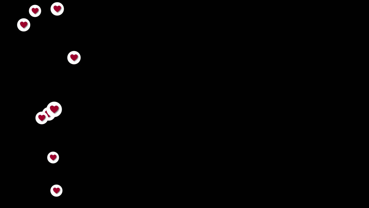 Abstract social media icon like heart facebook instagram live 4k 3d green screen loop animation