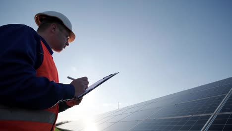 inspector examination of photovoltaic modules, solar panels