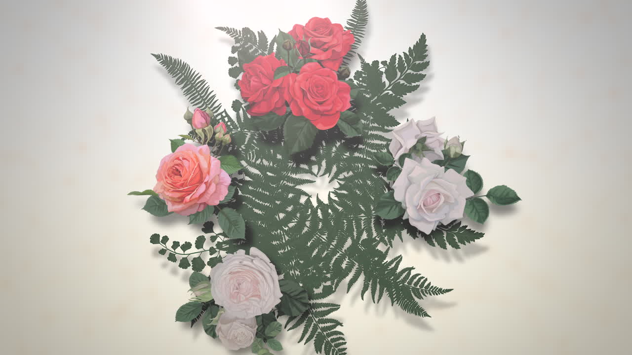 Primo piano di fiori con sfondo nuziale in movimento 1