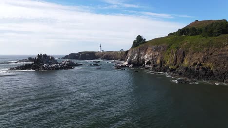 aerial drone reveals a picturesque scene along the pacific northwest coast of washington