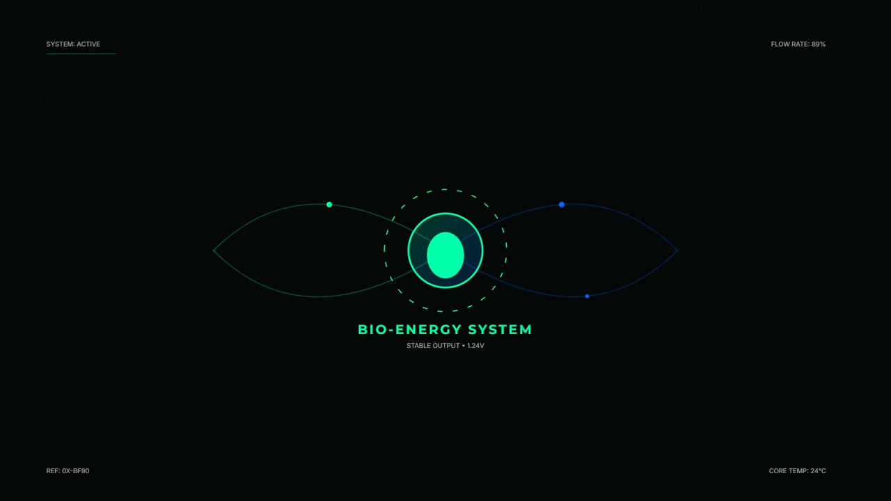 Futuristic Bio-Energy System Interface Display